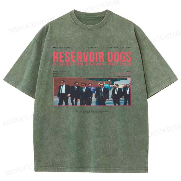 Reservoir Dogs Crime Thriller Retro Collage Graphic Washed T-Shirt