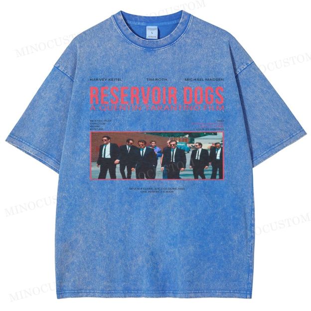 Reservoir Dogs Crime Thriller Retro Collage Graphic Washed T-Shirt