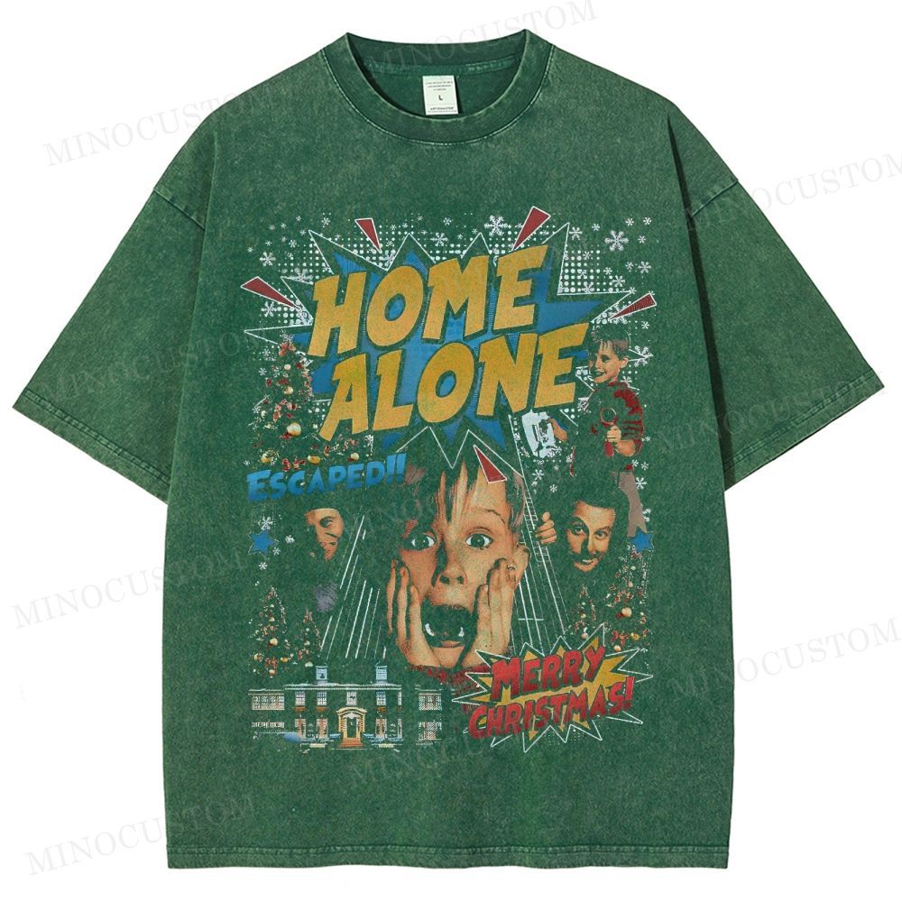 Home Alone Family Comedy Retro Collage Graphic Washed T-Shirt