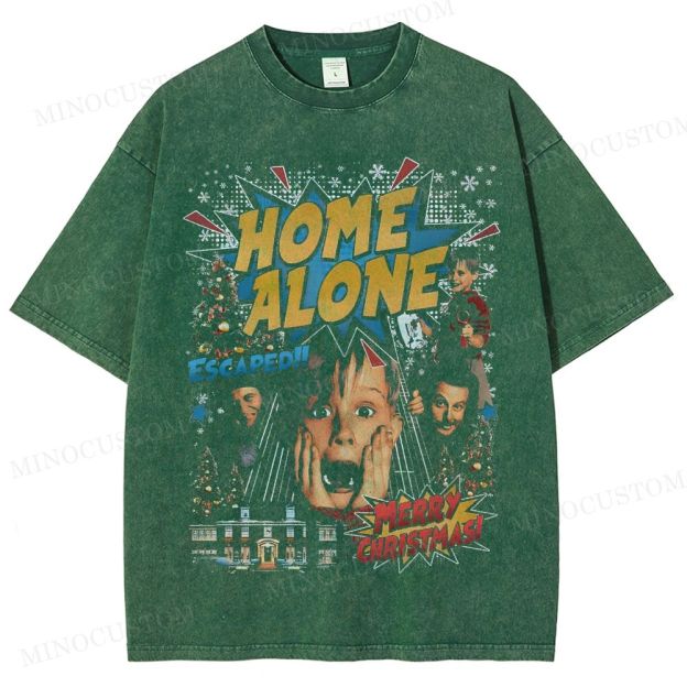Home Alone Family Comedy Retro Collage Graphic Washed T-Shirt