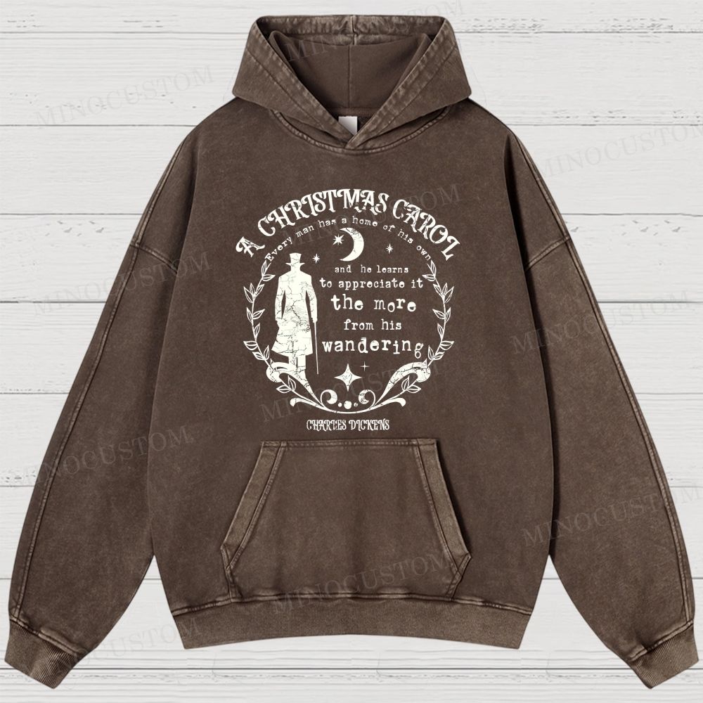 A Christmas Carol Classic Drama Retro Literary Quote Graphic Washed Hoodies