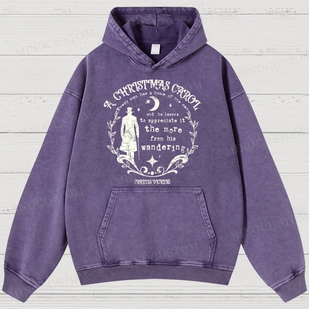 A Christmas Carol Classic Drama Retro Literary Quote Graphic Washed Hoodies