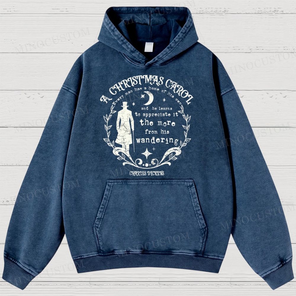 A Christmas Carol Classic Drama Retro Literary Quote Graphic Washed Hoodies