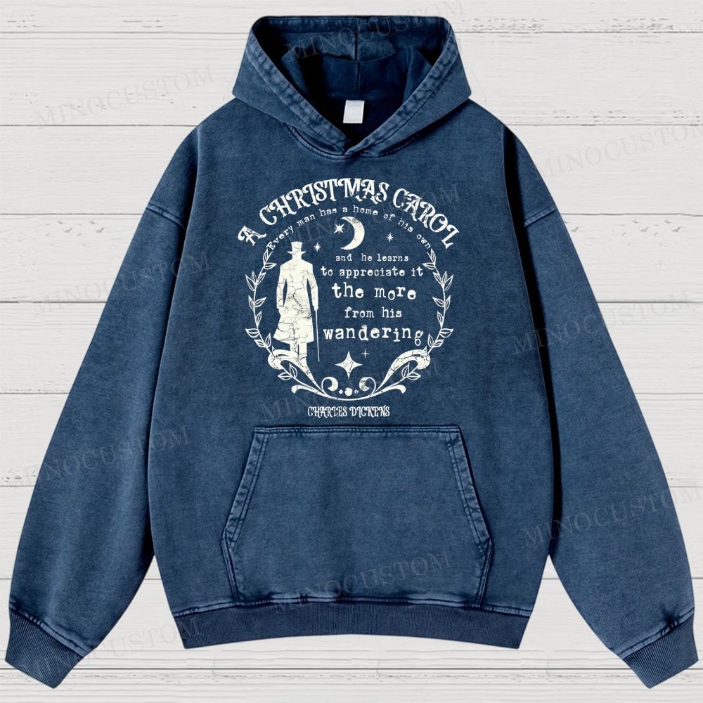 A Christmas Carol Classic Drama Retro Literary Quote Graphic Washed Hoodies