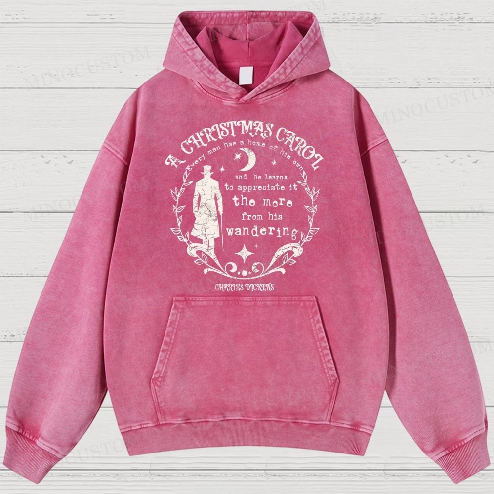 A Christmas Carol Classic Drama Retro Literary Quote Graphic Washed Hoodies