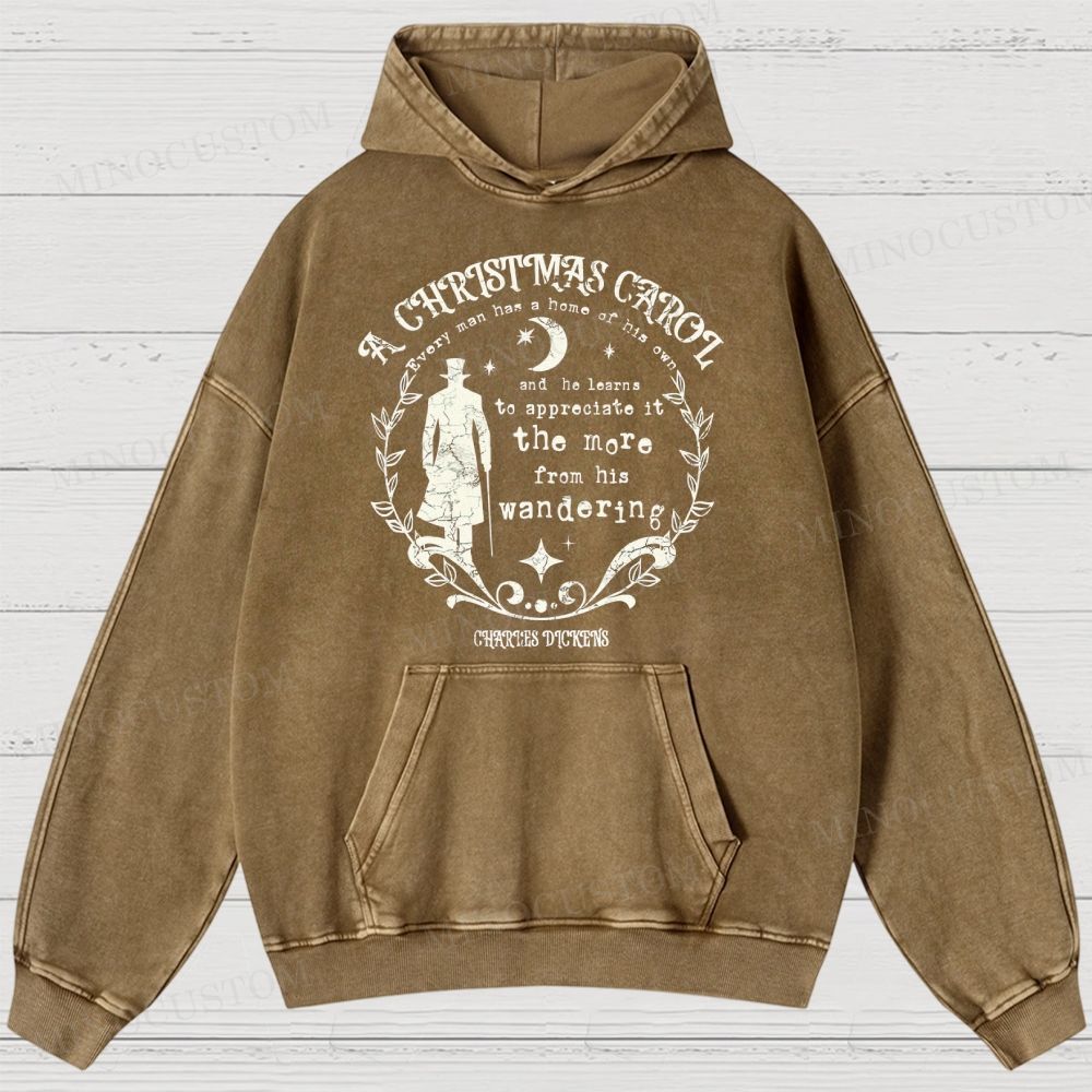 A Christmas Carol Classic Drama Retro Literary Quote Graphic Washed Hoodies