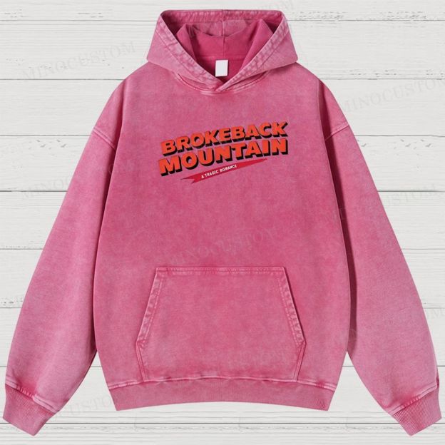 Brokeback Mountain Romantic Drama Retro Portrait & Quote Graphic Washed Hoodies