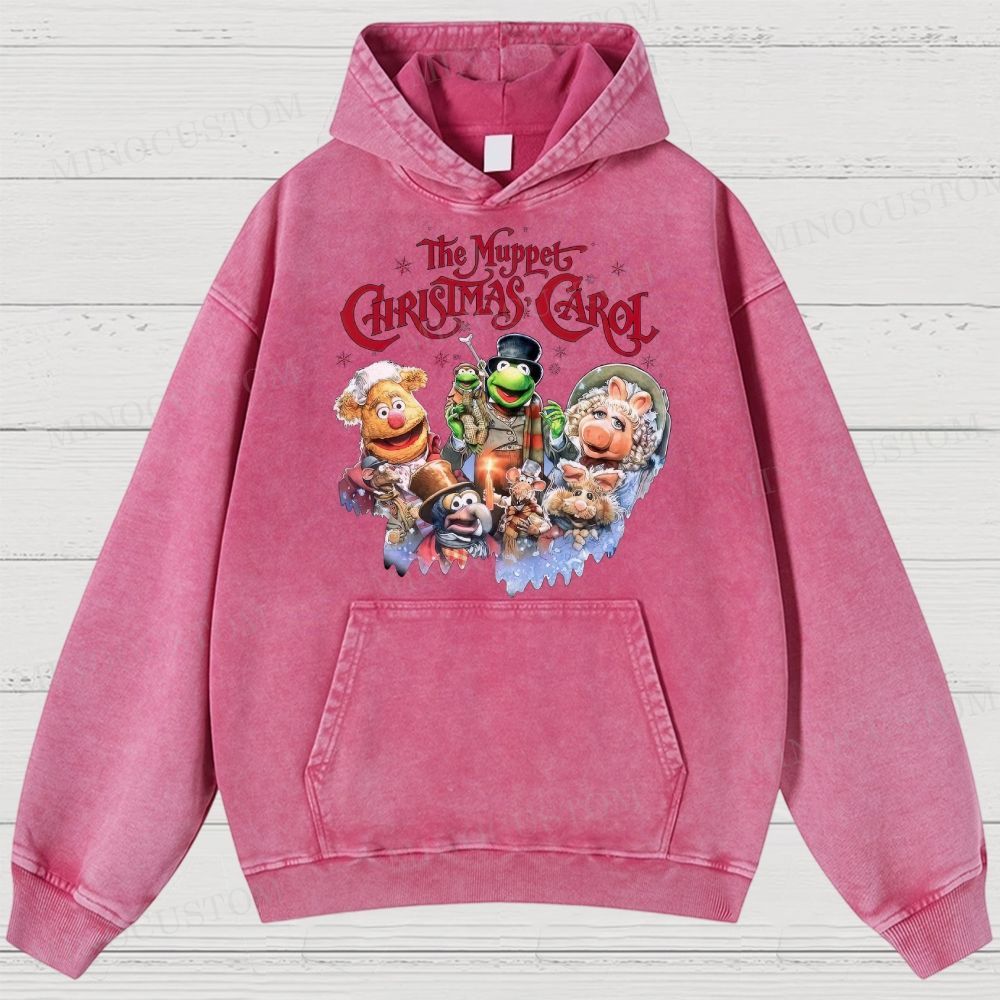 The Muppet Christmas Carol Family Fantasy Retro Muppet Collage Graphic Washed Hoodies 