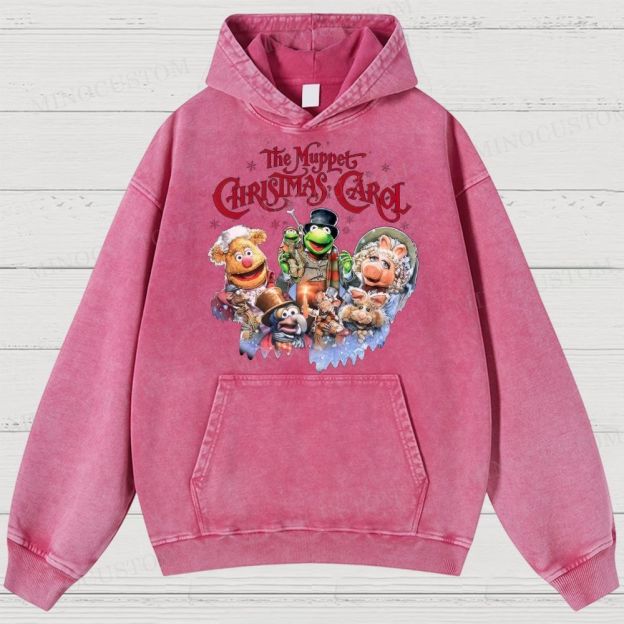 The Muppet Christmas Carol Family Fantasy Retro Muppet Collage Graphic Washed Hoodies 
