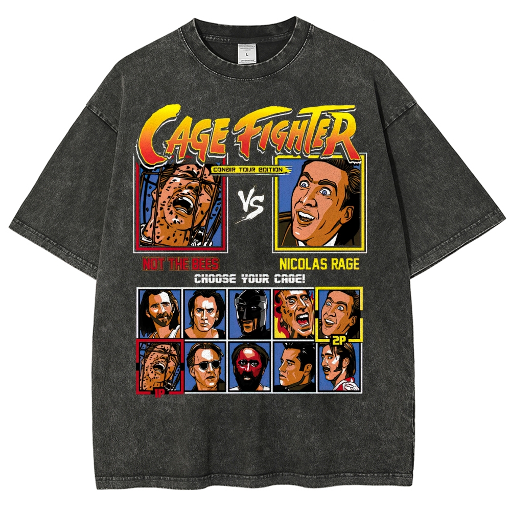 Cage Fighter Nicolas Cage Washed T-Shirt 