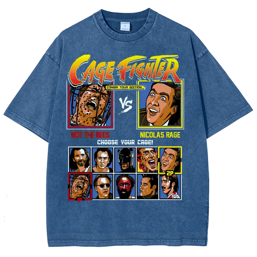 Cage Fighter Nicolas Cage Washed T-Shirt 