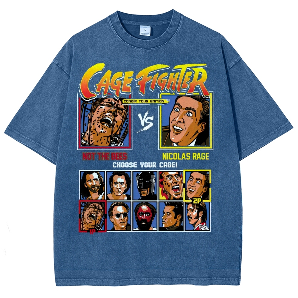 Cage Fighter Nicolas Cage Washed T-Shirt 