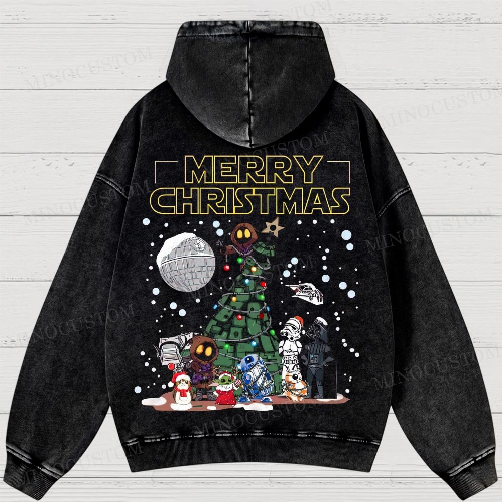 Star Wars Holiday Special Retro Collage Graphic Washed Hoodies