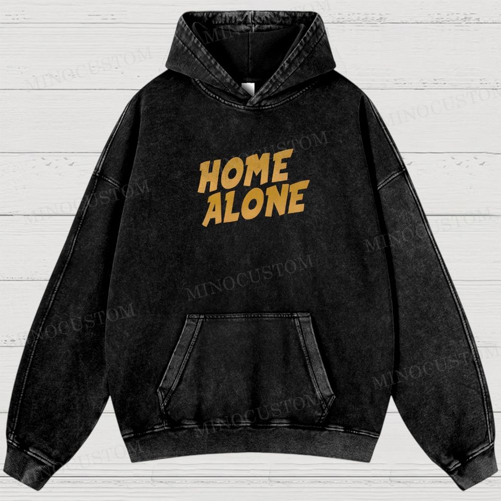 Home Alone Family Comedy Retro Collage Graphic Washed Hoodies
