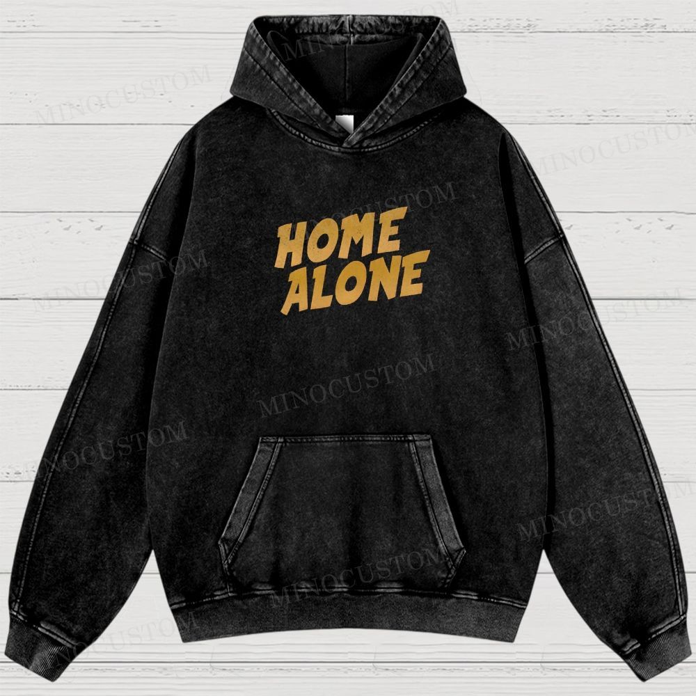 Home Alone Family Comedy Retro Collage Graphic Washed Hoodies