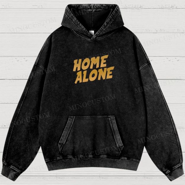 Home Alone Family Comedy Retro Collage Graphic Washed Hoodies