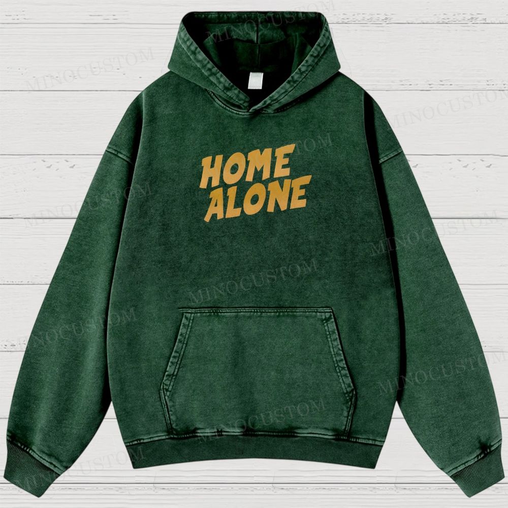 Home Alone Family Comedy Retro Collage Graphic Washed Hoodies