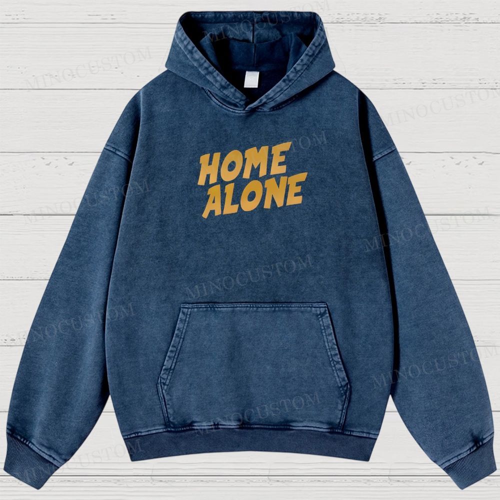 Home Alone Family Comedy Retro Collage Graphic Washed Hoodies