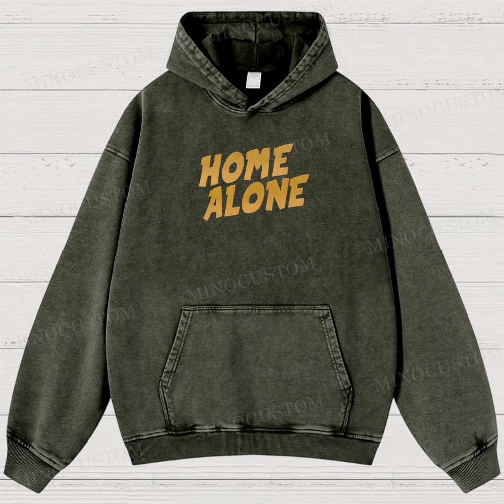 Home Alone Family Comedy Retro Collage Graphic Washed Hoodies
