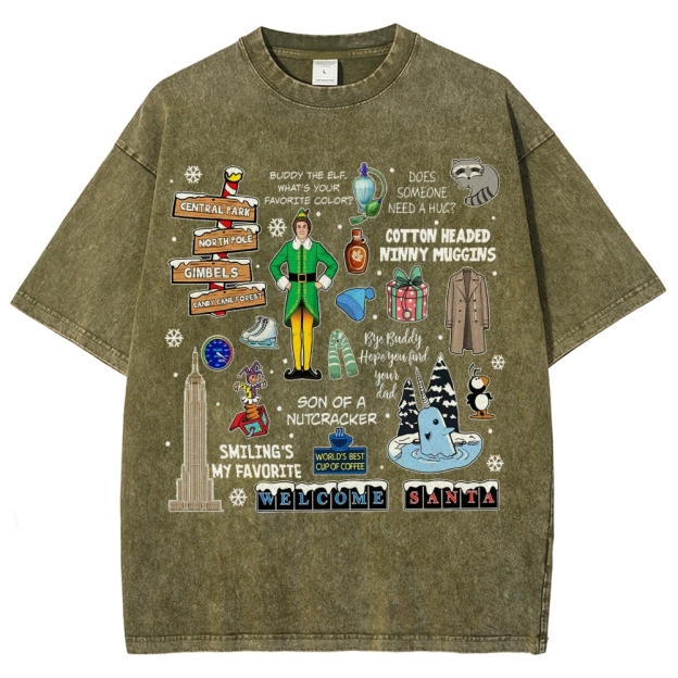 Christmas classic movies from the 90s  Washed T-Shirt 