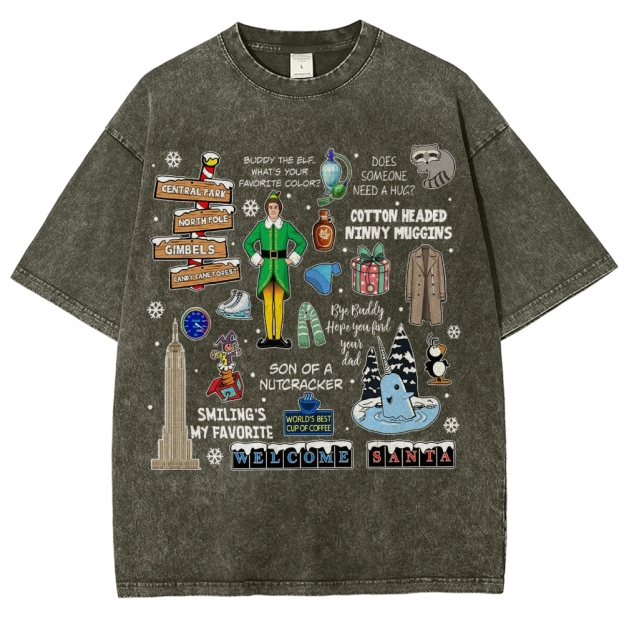 Christmas classic movies from the 90s  Washed T-Shirt 