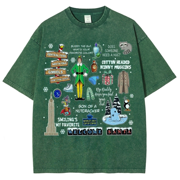 Christmas classic movies from the 90s  Washed T-Shirt 