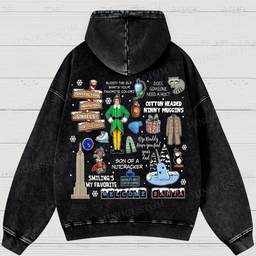 Christmas classic movies from the 90s Washed Hoodies 
