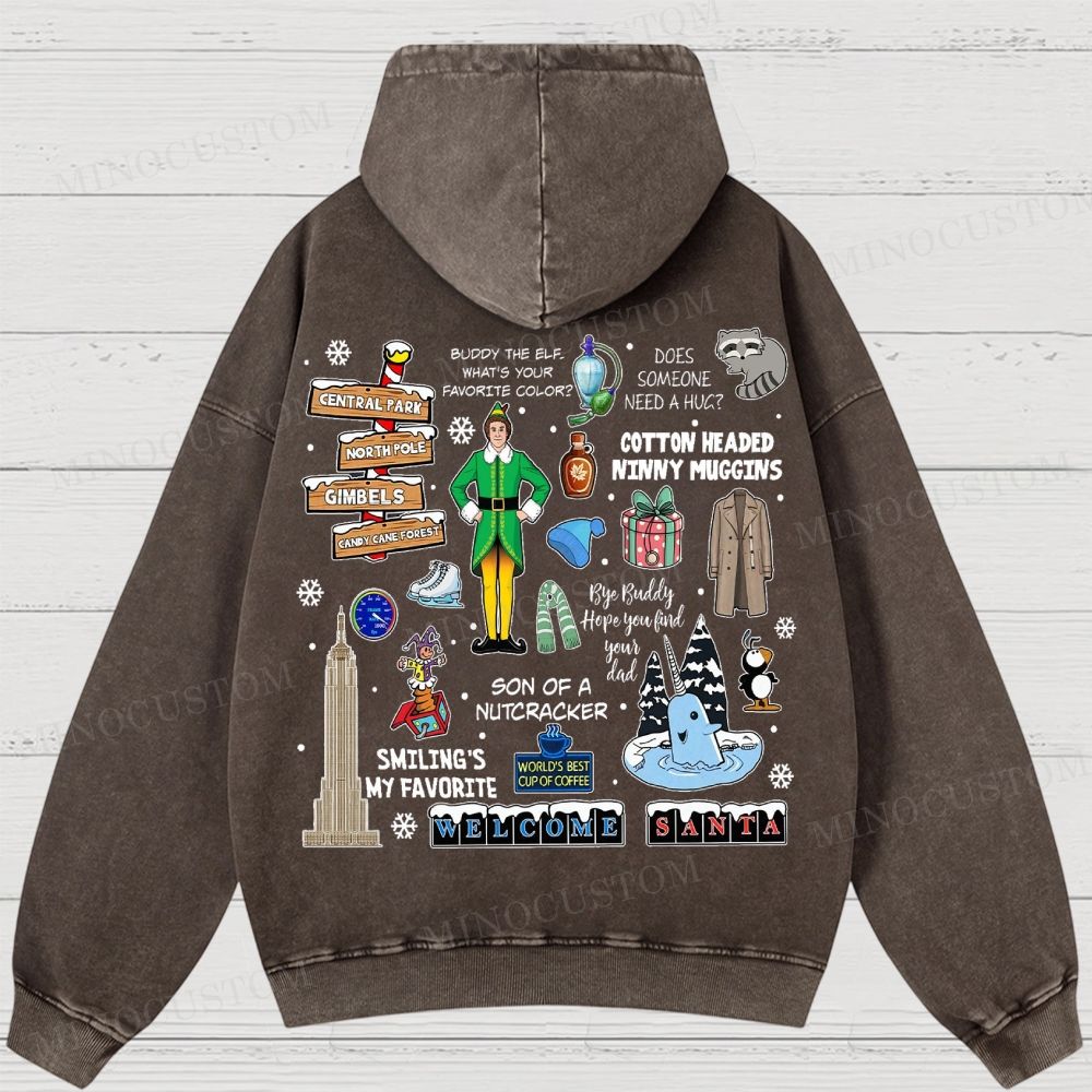 Christmas classic movies from the 90s Washed Hoodies 