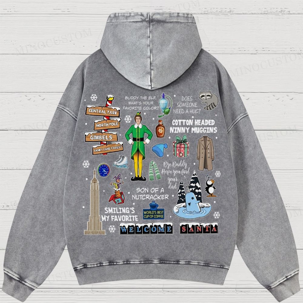 Christmas classic movies from the 90s Washed Hoodies 