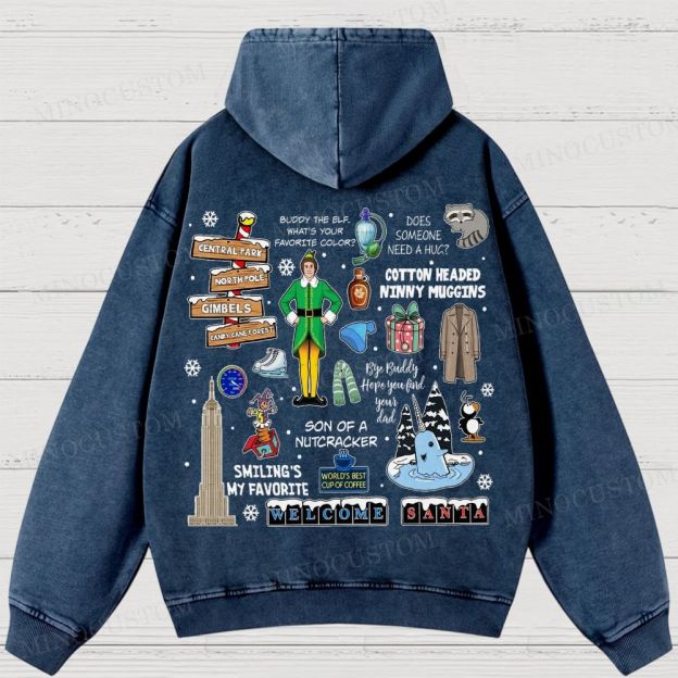 Christmas classic movies from the 90s Washed Hoodies 