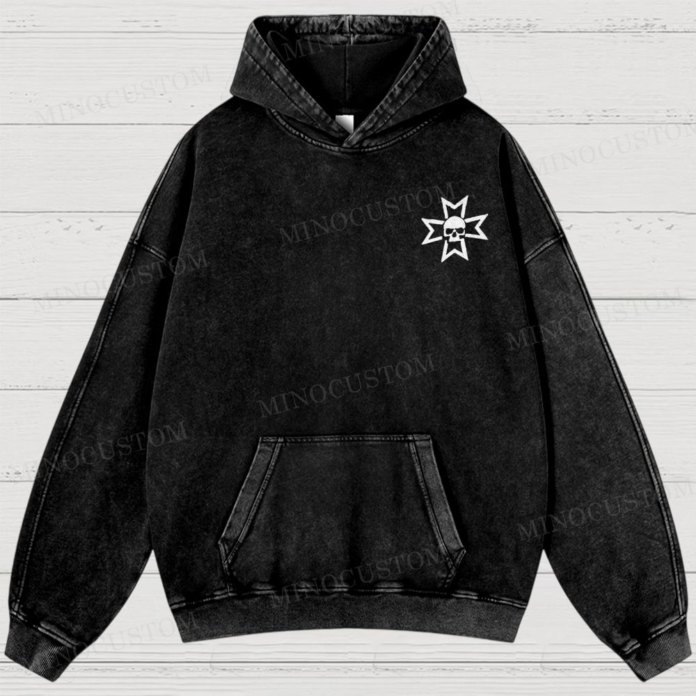 Space Marine Black Templar Metal Washed Hoodies