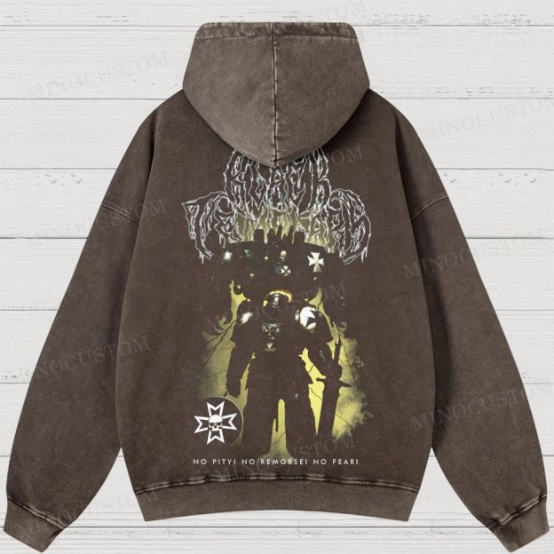 Space Marine Black Templar Metal Washed Hoodies