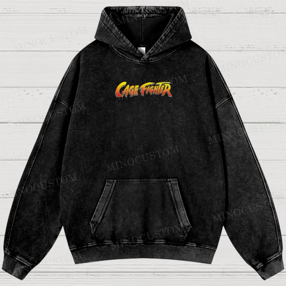Cage Fighter Nicolas Cage  Washed Hoodies 