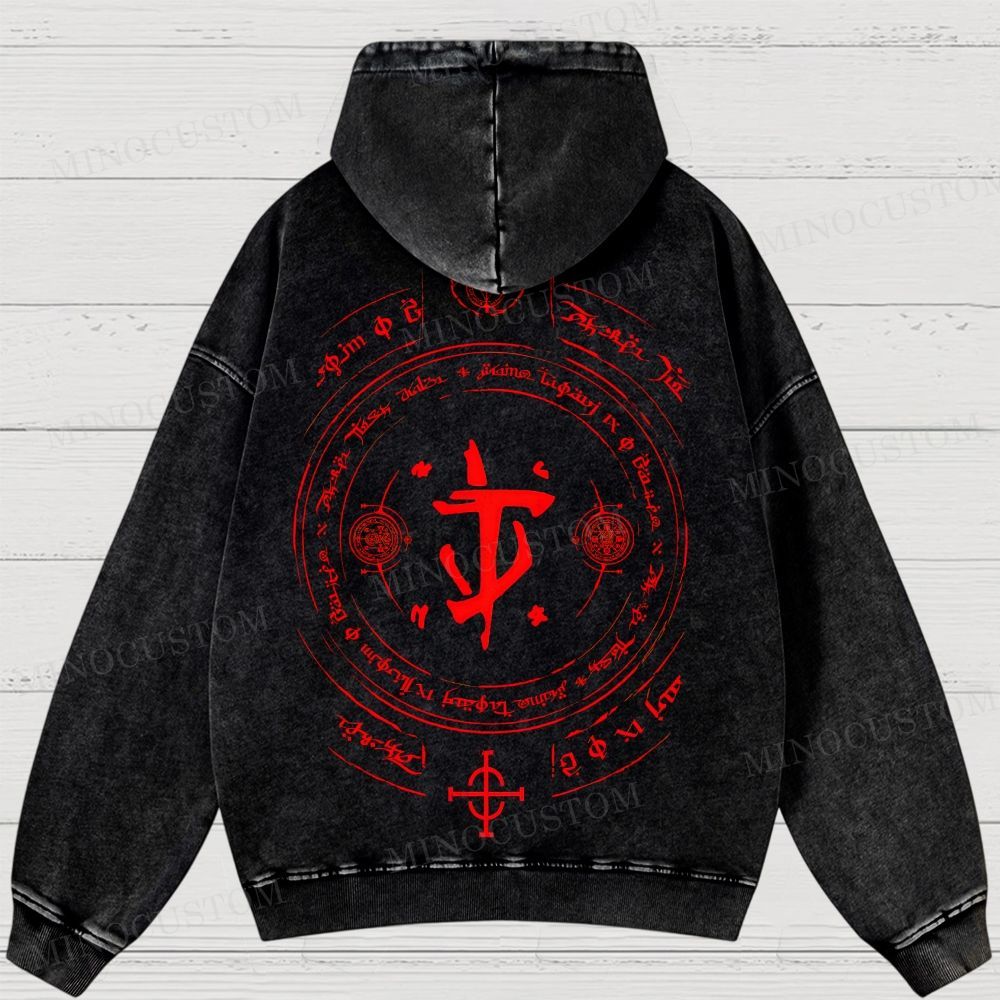 Medieval Sci Fi Gamer Retro Washed Hoodies 