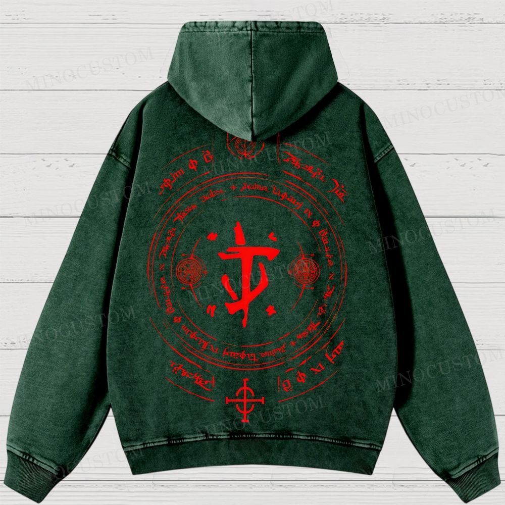 Medieval Sci Fi Gamer Retro Washed Hoodies 