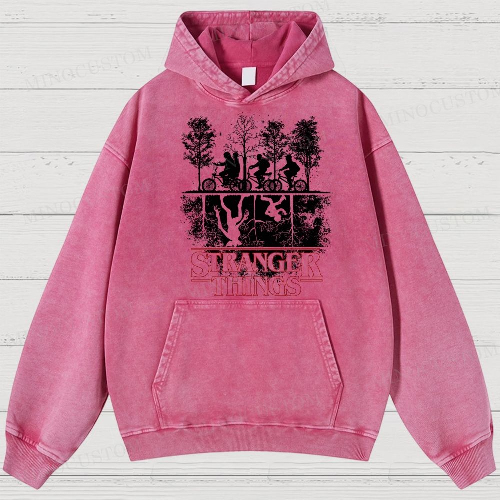 Vintage Washed Stranger Things Graphic Sci - Fi Horror Hoodie