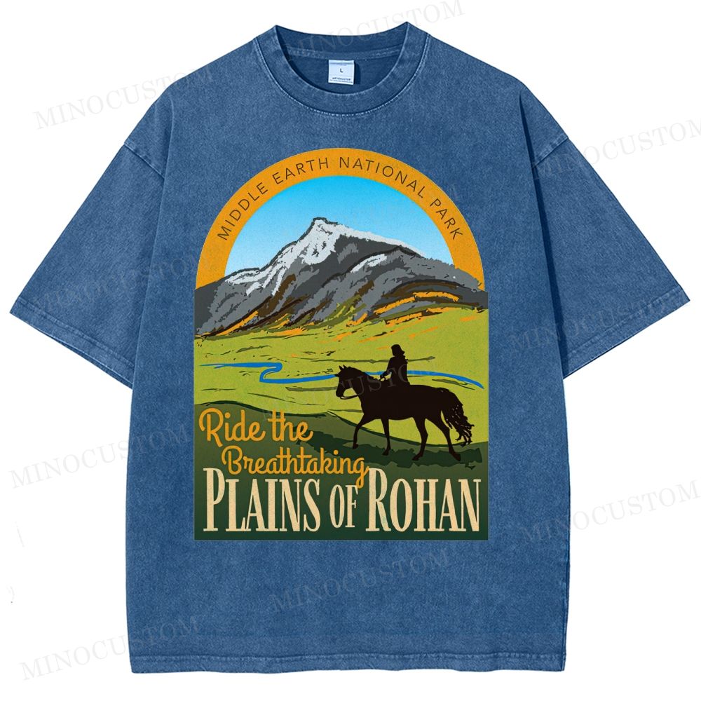 Ride the Breathtaking Plains of Rohan • Lord of the Rings  Washed T-Shirt 