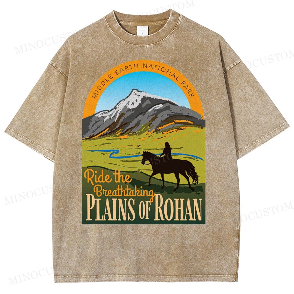 Ride the Breathtaking Plains of Rohan • Lord of the Rings  Washed T-Shirt 