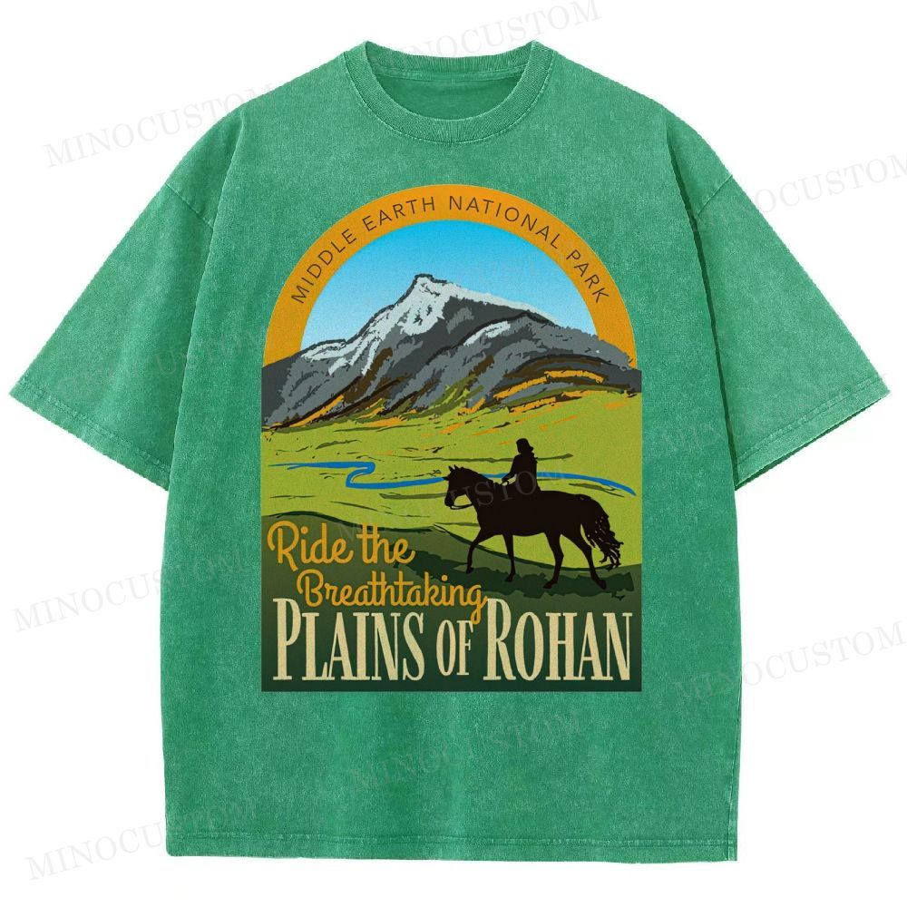 Ride the Breathtaking Plains of Rohan • Lord of the Rings  Washed T-Shirt 