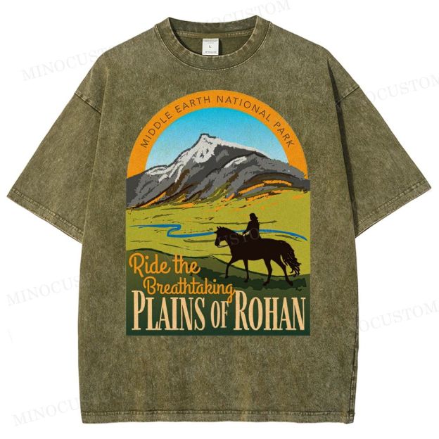 Ride the Breathtaking Plains of Rohan • Lord of the Rings  Washed T-Shirt 