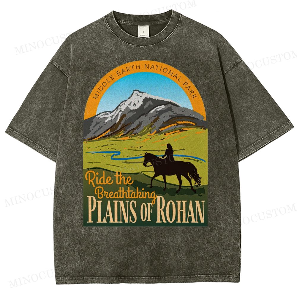 Ride the Breathtaking Plains of Rohan • Lord of the Rings  Washed T-Shirt 