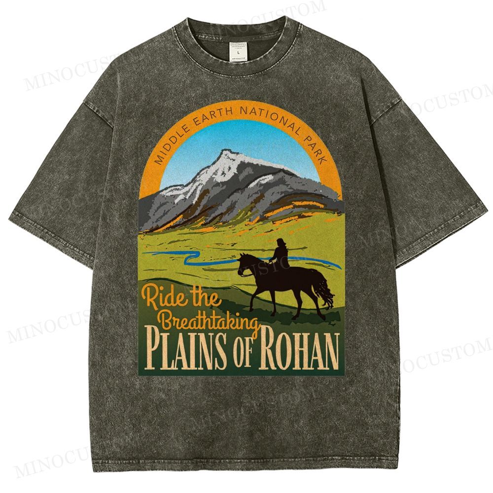 Ride the Breathtaking Plains of Rohan • Lord of the Rings  Washed T-Shirt 
