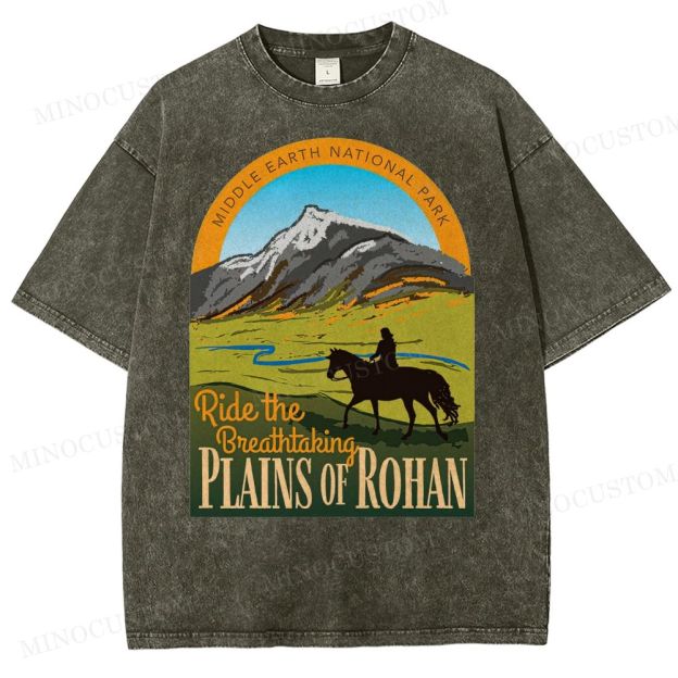 Ride the Breathtaking Plains of Rohan • Lord of the Rings  Washed T-Shirt 