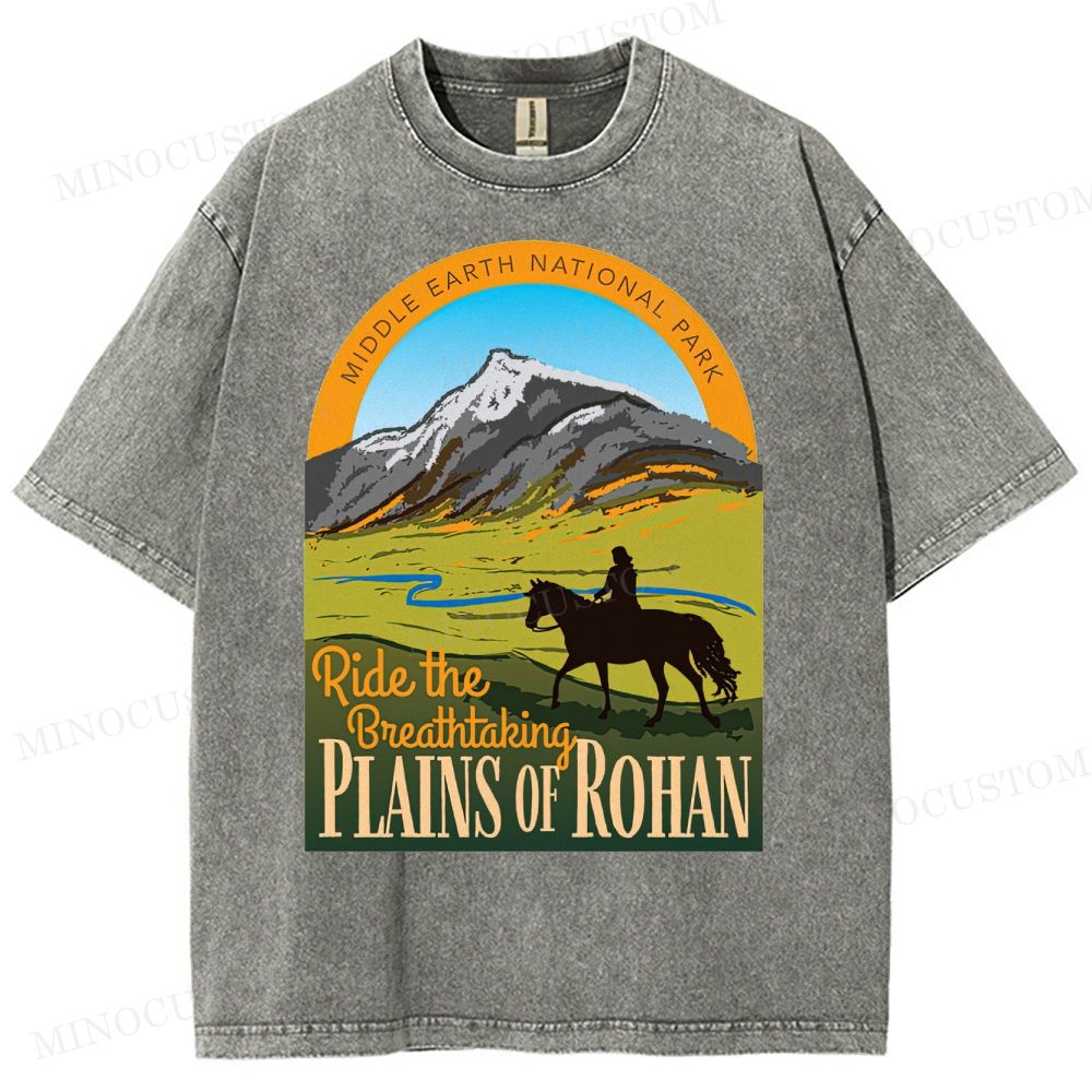 Ride the Breathtaking Plains of Rohan • Lord of the Rings  Washed T-Shirt 