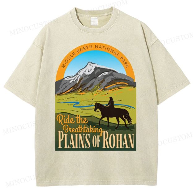 Ride the Breathtaking Plains of Rohan • Lord of the Rings  Washed T-Shirt 