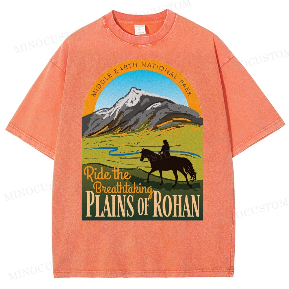 Ride the Breathtaking Plains of Rohan • Lord of the Rings  Washed T-Shirt 