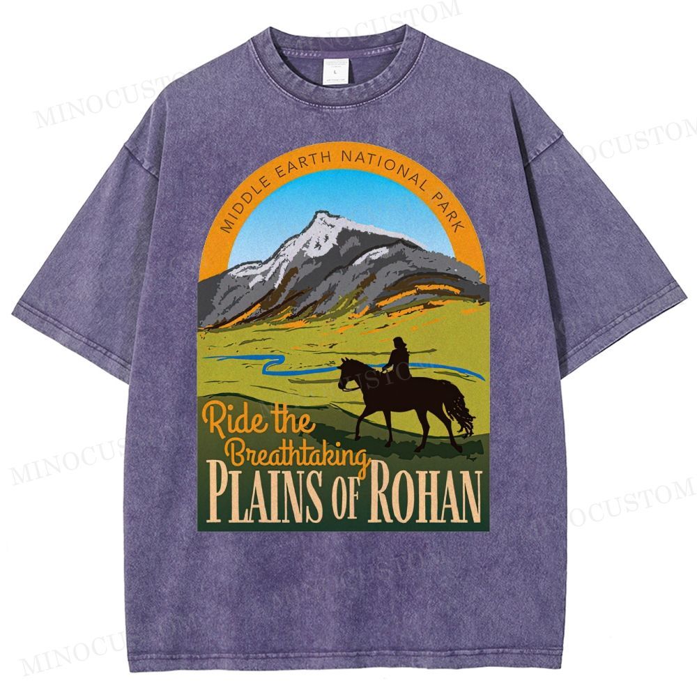 Ride the Breathtaking Plains of Rohan • Lord of the Rings  Washed T-Shirt 