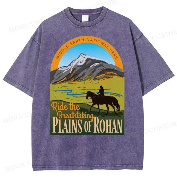 Ride the Breathtaking Plains of Rohan • Lord of the Rings  Washed T-Shirt 