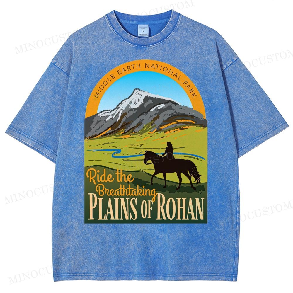 Ride the Breathtaking Plains of Rohan • Lord of the Rings  Washed T-Shirt 