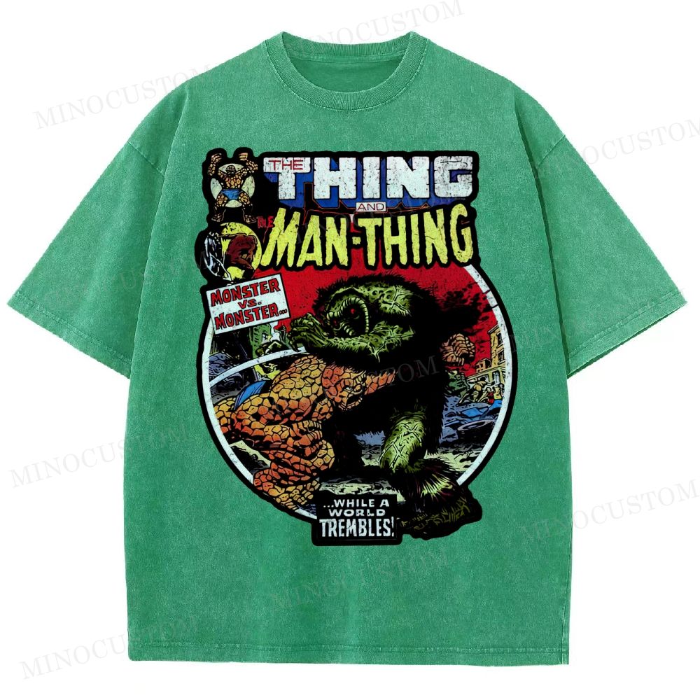 The Man Thing Monster versus Monster Fantastic Battle Washed T-Shirt 